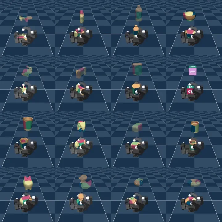 Allegro in-hand manipulation simulation